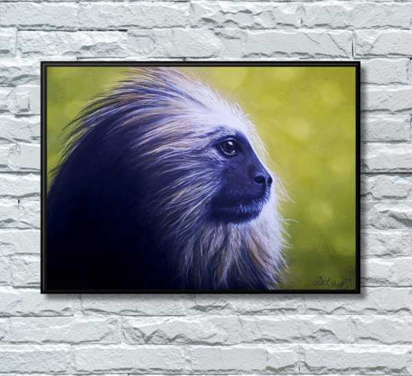 Golden headed lion tamarin print based on an original artwork